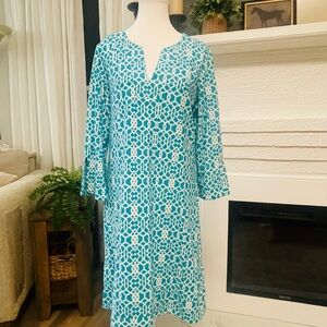 Jude Connally Megan Tunic Dress in Trellis Trio Aqua
